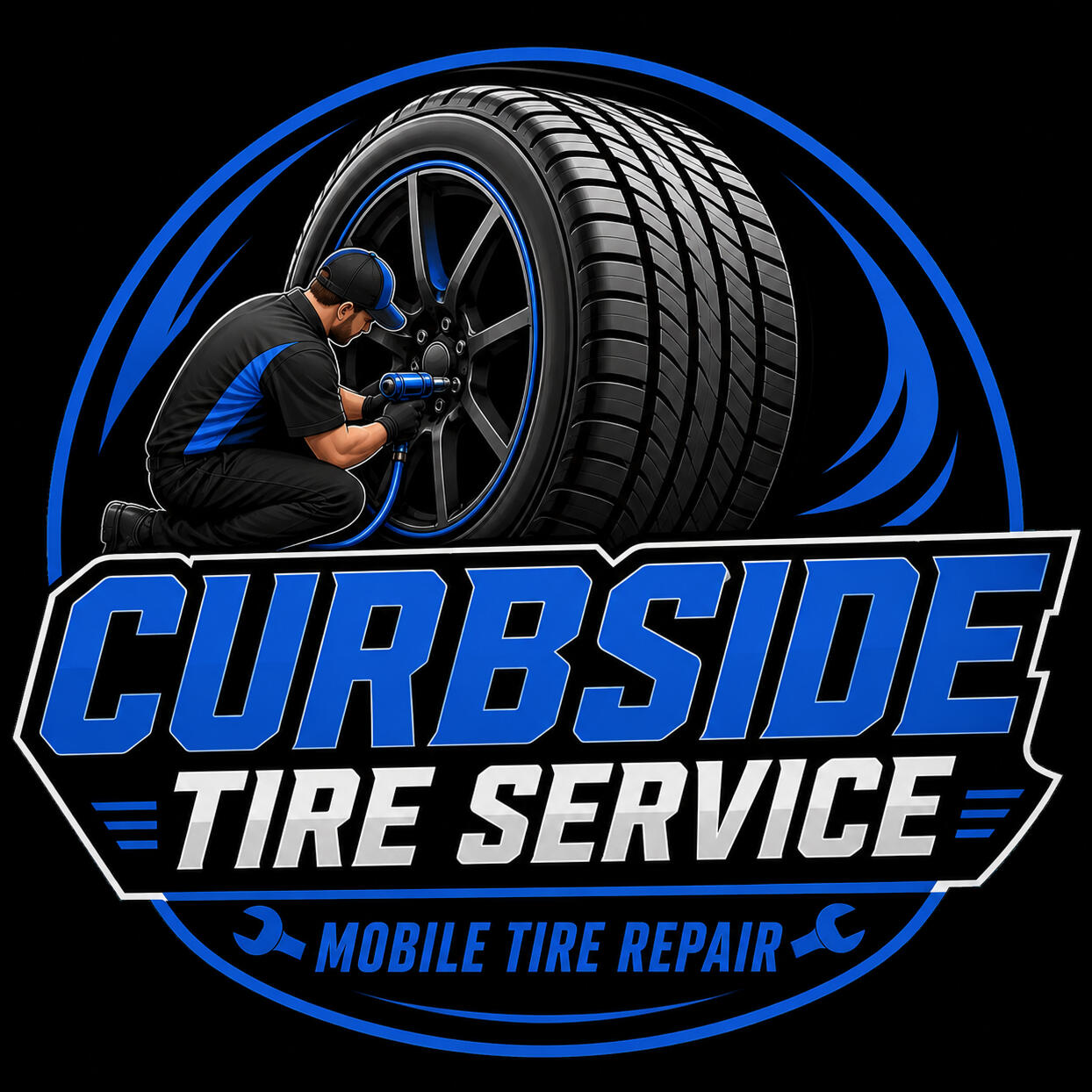mobile tire repair on roadside